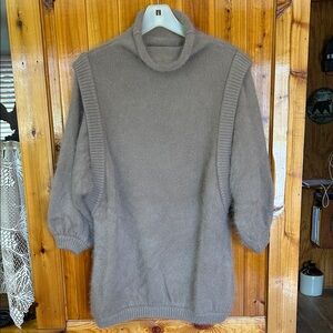 Moda International Taupe Cowl Neck Sweater